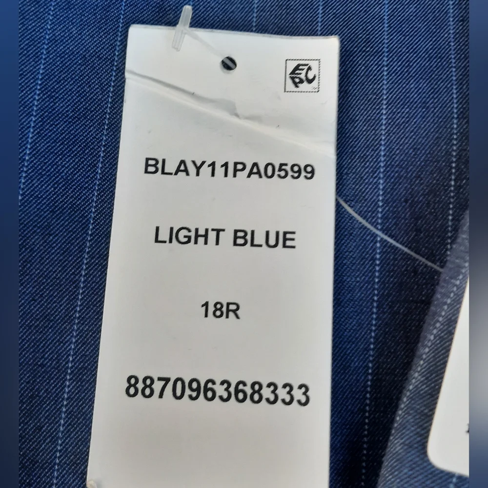 LAUREN RALPH LAUREN BOYS 18R BLAYTON LIGHT BLUE w/Pin Stripe BLAZER NWT